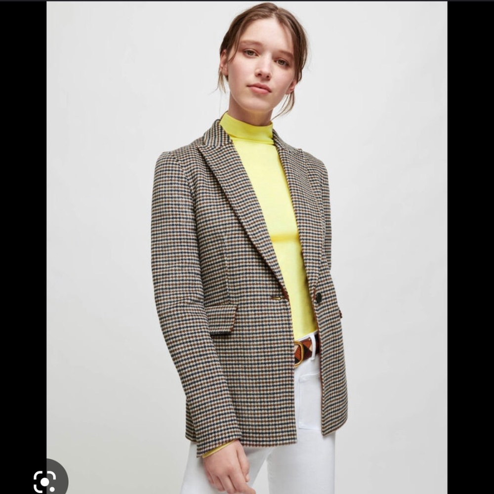 Maje checked wool blazer nwt size 36